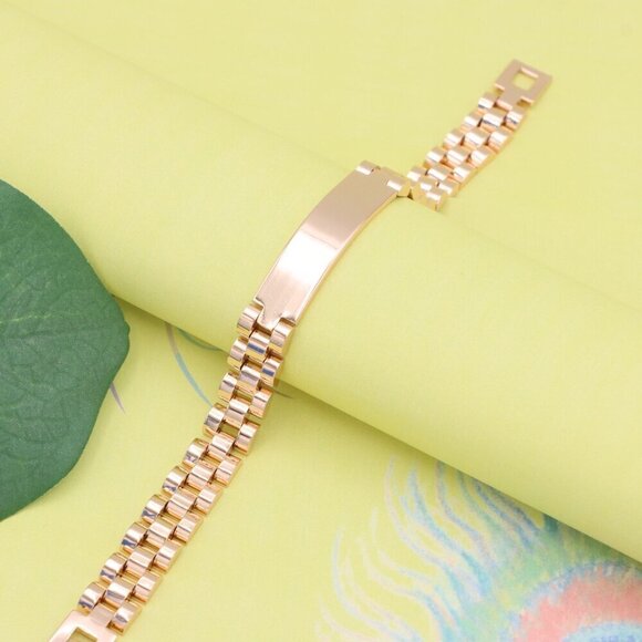 "Elegant Rose Gold Bracelet in Polished Link Design, XPBL1139 - Picture 6 of 12